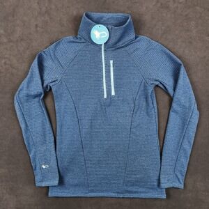 Fishe‎ Wear Naknek Waffle Fleece Quarter Zip Base Layer Womens Small Blue USA